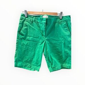 J.Crew Factory Green Bermuda Shorts | Size 10 |‎ 100% Cotton